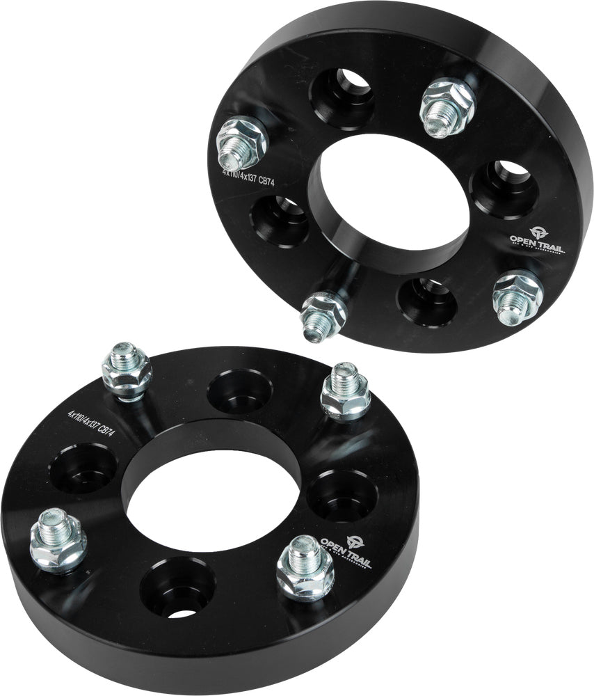 Open Trail open trail wheel spacer adapter 1 inch 4/110 to 4/137 with 12mm x 1.5mm bolt visible on the product.
