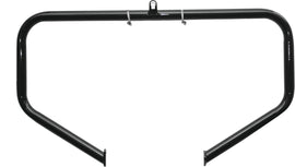 Lindby engine guard HD Unibar for FLH Touring models 97 and up, black body protection bar mounted on motorcycle engine area.