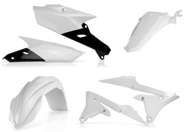 Acerbis white plastic kit with various panels and components for motorcycle or ATV repair or customization.