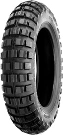 Shinko Tire 421 Series 3.00-10 42J bias tire for front or rear motorcycle or scooter, black rubber tread and sidewalls.