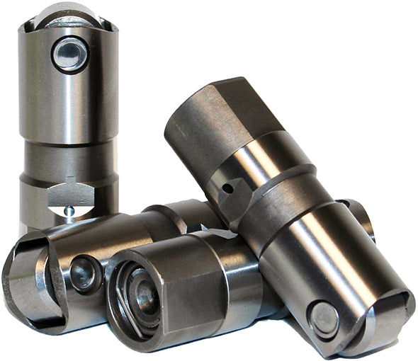 Feuling Hydraulic Hp+ Roller Lifters for engine, close-up of black metal lifters with branding details visible
