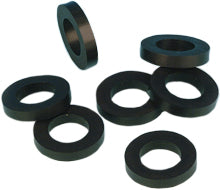 Set of James Gasket fork tube plugs for FLH, FXST, FXSTC, and FLST motorcycles, showing metal seals with rubber inserts.