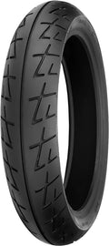 Shinko Raven Front Tire 120/60ZR17 radial tire with black rubber tread and sidewalls, mounted on a motorcycle wheel.