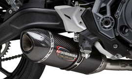 Yoshimura Race Alpha-T full motorcycle exhaust system with stainless steel and carbon fiber components, designed for high performance.