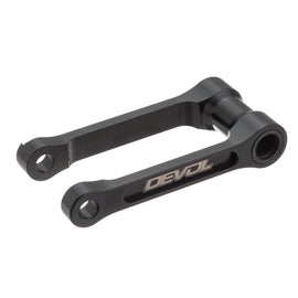 Devol suspension lowering link 60-6835 for vehicle suspension system, shown in the image with metal construction and mounting points.