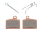 SP1 full metal brake pads for AC vehicle, showing the durable brake components with detailed metal backing and friction surface.