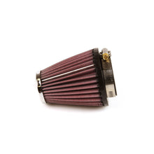 Load image into Gallery viewer, K&amp;N universal 54mm flange air filter for improved engine airflow, shown with metal mesh and rubber edge for secure fit.