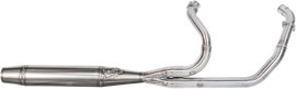 Sawicki Speed Shop Indian Mid Length Cannon Chief Exhaust in brushed stainless steel, with detailed piping and muffler components.