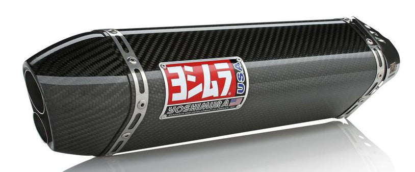 Yoshimura Street Trc-D Slip-On exhaust with stainless steel and carbon fiber components, designed for high-performance motorcycles.