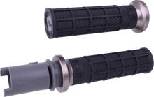 Load image into Gallery viewer, ODI Grips Lock-On Hart-Luck Full-Waffle black and gunmetal bike grips for CVO 2023-2024, with textured full-waffle design.