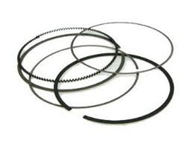 Namura 48.95mm piston rings for Kaw motorcycles, compatible with Namura pistons, part 185-20804R, showing metal rings in packaging.