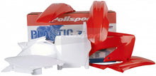 Load image into Gallery viewer, Red Polisport Plastics plastic body kit for motocross or dirt bikes, showing the full assembly with mounting points.