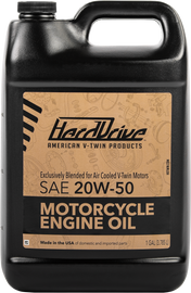 HardDrive 20w50 engine oil, 1-gallon jug, automotive engine oil chemical, sold in case of four, for vehicle lubrication.
