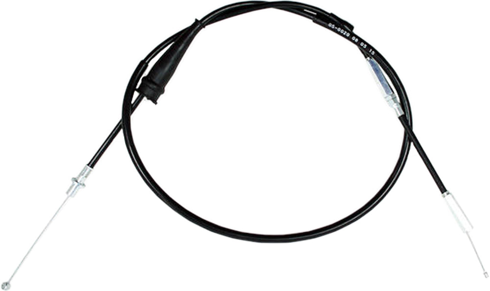 Motion Pro black vinyl throttle cable 70-5020 with protective housing, designed for motorcycle control lines and throttle systems.