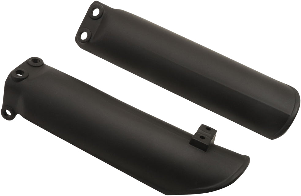 Acerbis black fork guard for motorcycle front suspension, part number 22530-20001, protects forks from debris and damage.