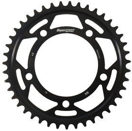Supersprox steel rear edge sprocket 43-tooth for 530 chain, black honed finish, metal bike sprocket with teeth and mounting holes.
