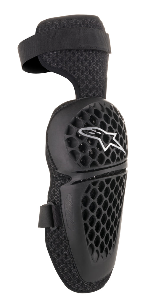 Alpine Star Bionic Plus Knee Protectors in large/X-large size, black protective gear with adjustable straps and reinforced padding.