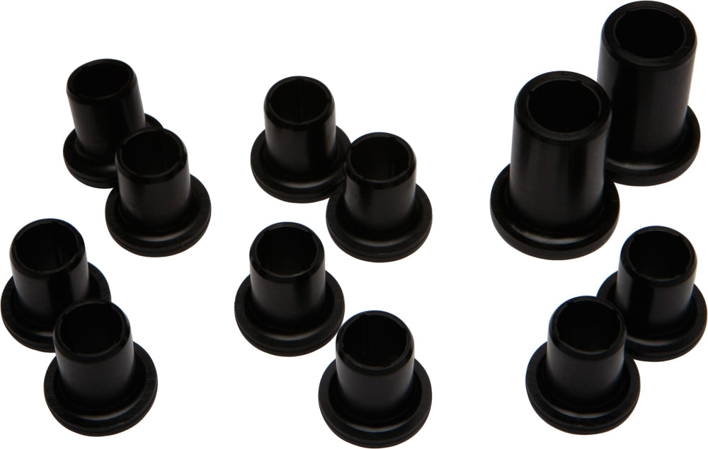 All Balls rear independent suspension bushing kit with black rubber bushings and metal components for ATV or motorcycle suspension repair