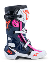 Load image into Gallery viewer, Tech 10 Supervented Boots Drk Blue/Wht/Blk Fuxia 8