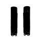 Load image into Gallery viewer, Acerbis black lower fork cover set for motorcycle forks, showing the durable plastic body with molded design and branding.