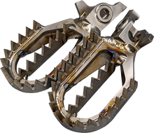 Load image into Gallery viewer, RAPTOR Titanium Foot Pegs for motorcycle foot controls, showcasing durable metal construction and sleek design.