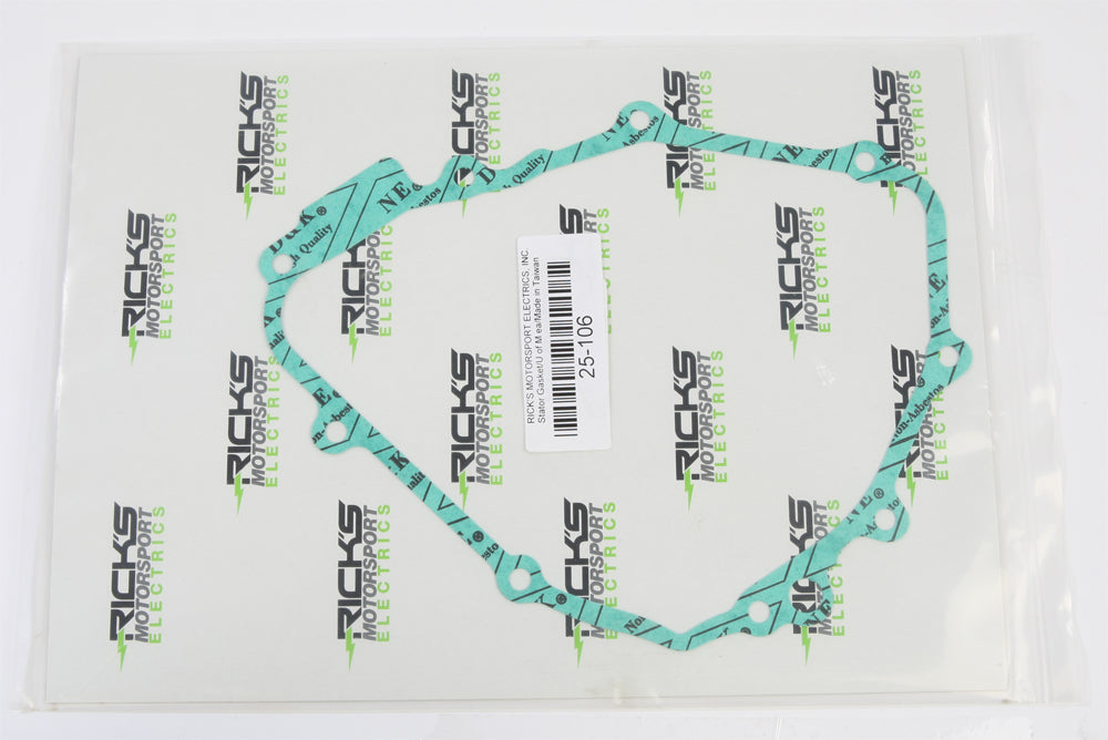 Ricks Motorsport Electric stator cover gasket, a durable seal for motorcycle electrical components, shown in close-up detail.