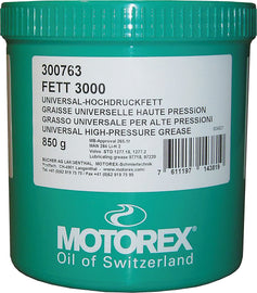 Motorex Grease 3000 850g container, industrial lubricant and grease for machinery maintenance, in a case of 12 units.