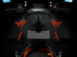 RIZOMA Flat-Out Fender Eliminator kit for KTM motorcycles, sleek black body with mounting hardware, designed for clean rear end appearance.