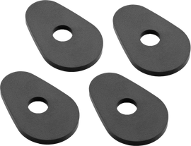 Set of four black RIZOMA turn signal mounting brackets with screws, designed for motorcycle or vehicle turn signal installation.