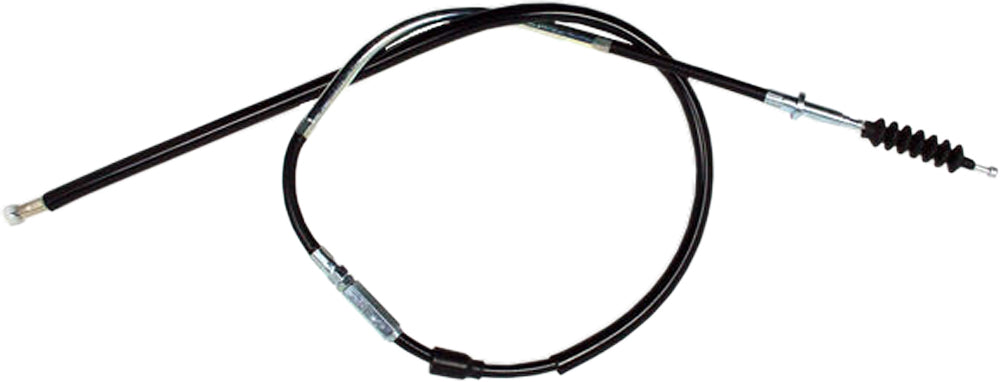 Motion Pro black vinyl clutch cable for motorcycles, showing a close-up of the cable with protective vinyl coating and metal fittings.