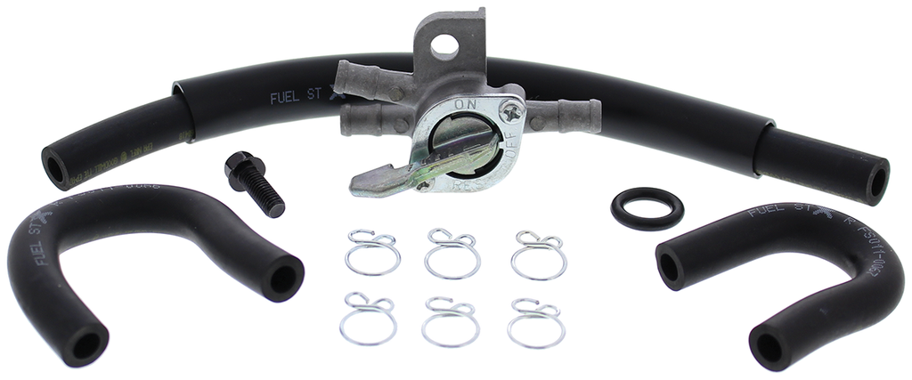All Balls Fuel Valve FS101-0112 for intake and carb fuel systems, showing the compact, black fuel valve component.