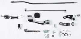 Chrome HardDrive Forward Controls foot controls for Dyna motorcycles, models 2006-2017, with detailed pedal and linkage components.