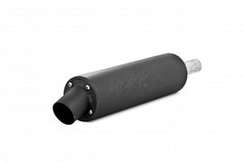 MBRP Exhaust single slip-on system with black finish and utility muffler for enhanced vehicle exhaust performance.