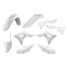 Load image into Gallery viewer, Polisport Plastics white plastic body kit for motorcycles, showing its smooth, durable panels and fitment features.
