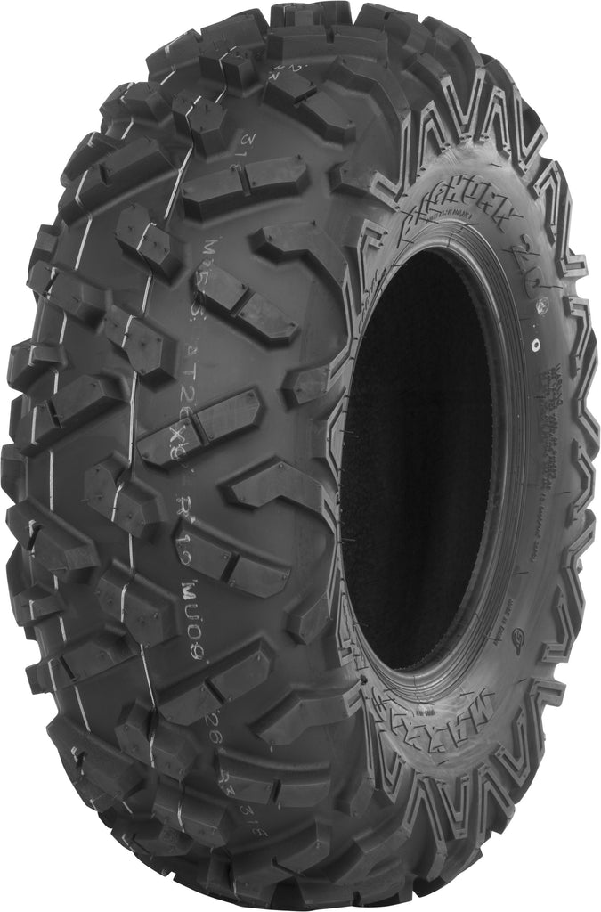 Maxxis Bighorn 2 front radial tire 27x9R14 6PR with rugged tread pattern for off-road vehicles.