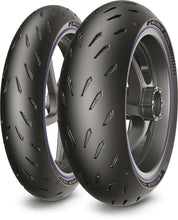 Load image into Gallery viewer, Michelin Power GP front motorcycle tire 120/70ZR17 radial with 58W load and speed rating, showing tread pattern and sidewall details.