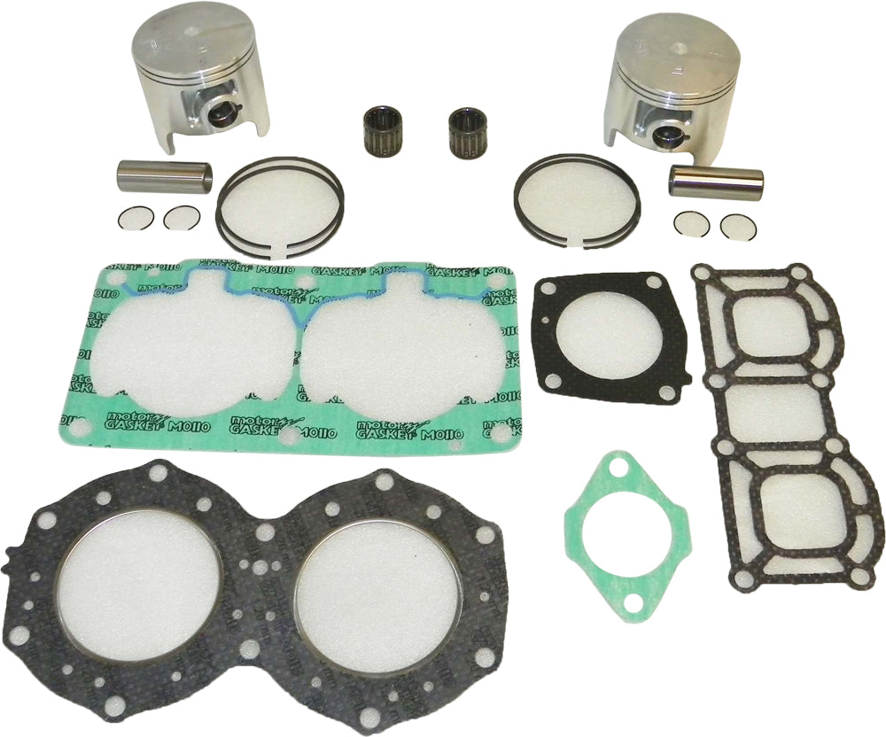 WSM Performance Parts complete top end kit with piston components, including pistons, rings, and cylinder parts for engine rebuild.