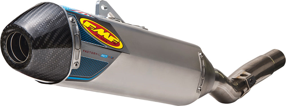 FMF Racing Factory 4.1 RCT exhaust for KX450F '11, featuring aluminum muffler with car cap, side outlet design.