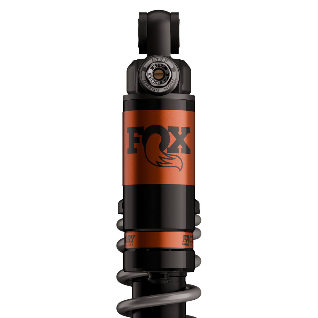 Fox 1.5 Podium RC2 Utility Shocks for ATV suspension, showing the shock absorber with coil spring and mounting hardware.