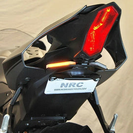 New Rage Cycles Fender Eliminator for Yamaha models, showcasing sleek body design and mounting components on a motorcycle.