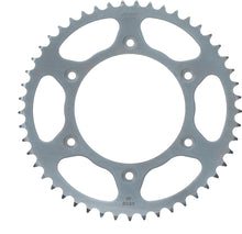 Load image into Gallery viewer, Sunstar steel rear sprocket 52-tooth for 520 Kaw/Suz street motorcycle, shown installed on bike drivetrain.