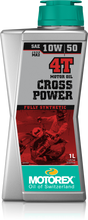 Load image into Gallery viewer, Bottle of Motorex Cross Power Oil 4T 10W50 motorcycle engine oil, 1-liter container, 10-pack case, chemical product