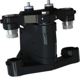 Hawg Halters Inc Bolt On Neck Rake Kit for 26-inch FLH 14-Up steering, includes steering components with metal hardware.