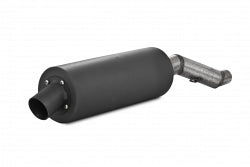 MBRP Exhaust single slip-on system with 4.25-inch black sport muffler, showcasing the sleek exhaust pipe and muffler design.