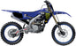 DCOR complete graphics and decals kit in blue and black for Yamaha YZF 250 motorcycle, includes detailed sticker designs.