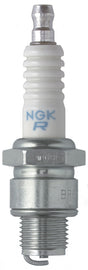 NGK Spark Plug #3322/10 2-BR4HS showing metal tip and ceramic insulator, designed for automotive engine ignition systems.