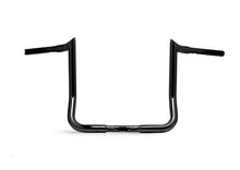 Load image into Gallery viewer, Bagger Nation 12-inch Monkey Bagger handlebars in black for Harley FLH/Flt motorcycles, featuring a sleek custom design.