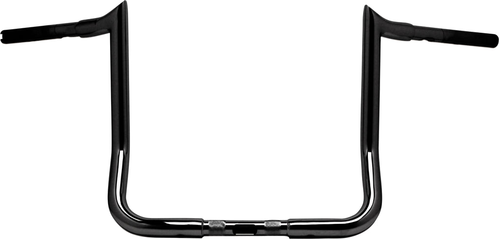 Bagger Nation 16-inch Monkey Bagger Bars in black for Harley FLH/Flt models, featuring sleek handlebar design.