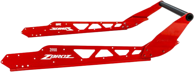 Red Z Broz Racing Lynx Shredder rear bumper for 3900 Series ATV, featuring durable construction and bold red color.