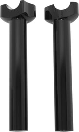 HardDrive HardDrive H-Bar Risers 8.5-inch straight black motorcycle handlebar risers on a white background